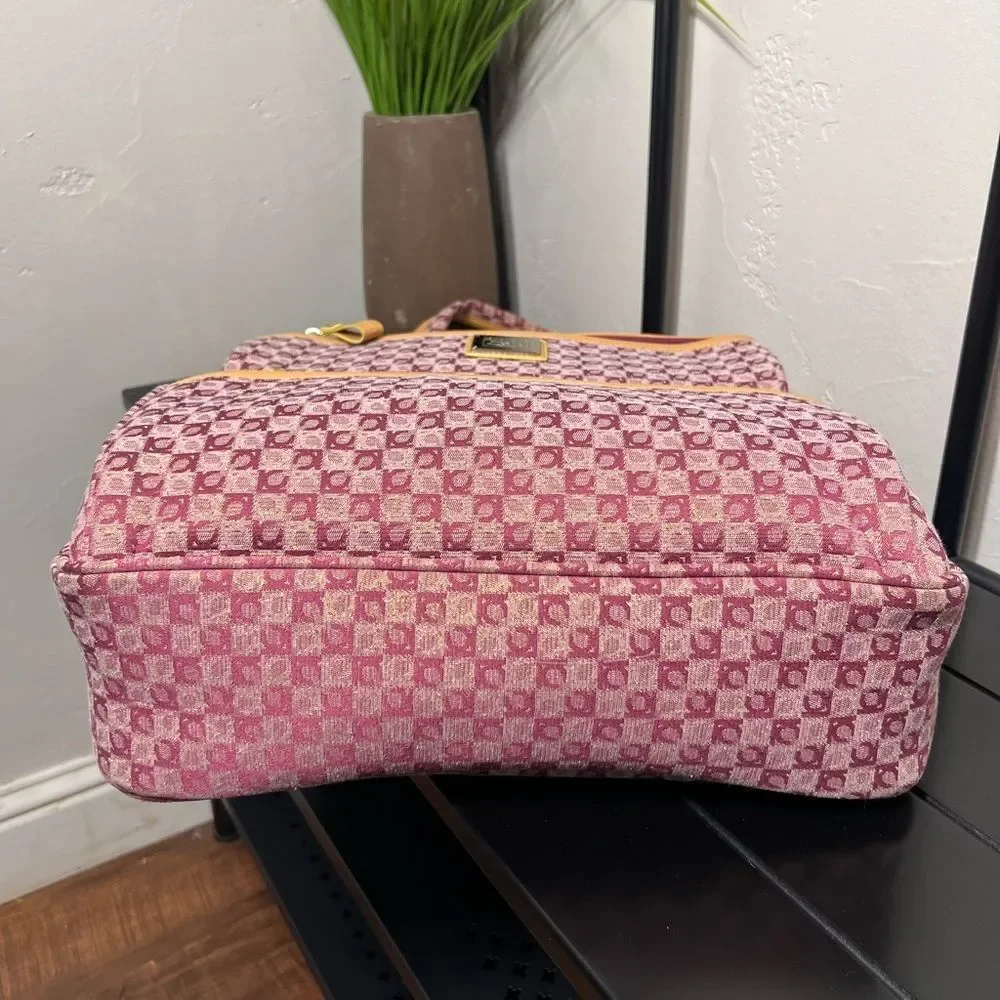 Liz Claiborne Randa luggage carry-on bag tote purple tan